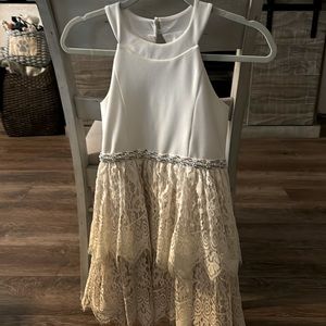 Girls formal holiday lace dress cream size 8